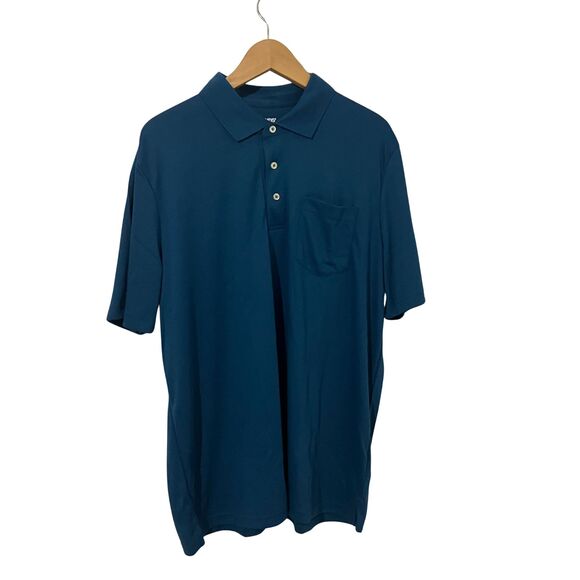 Lands’ End Men’s Polo Shirt XL Traditional Fit Blue Short Sleeve  100%Cotton - Picture 3 of 10